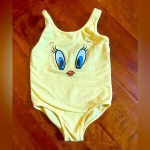 Vintage Warner Brothers Store kids Tweety Bird swimsuit XS